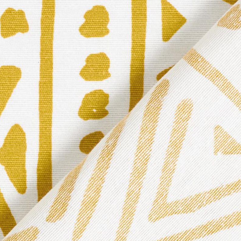 Canvas Decor Fabric Ethnic – mustard/white,  image number 4
