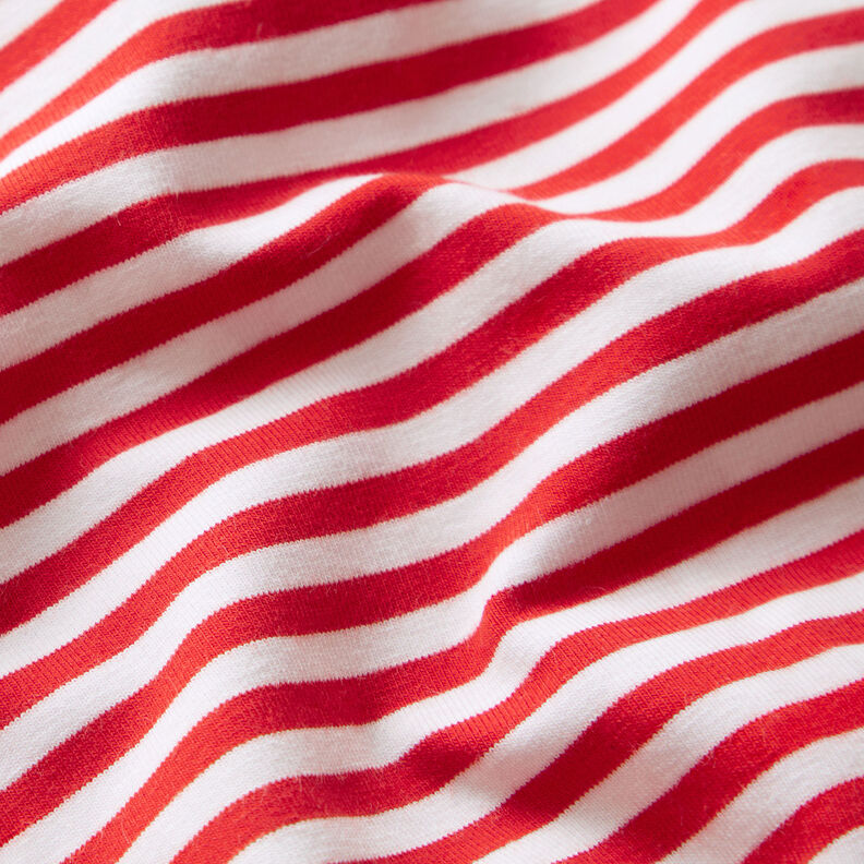Cotton Jersey Narrow Stripes – red/white,  image number 2