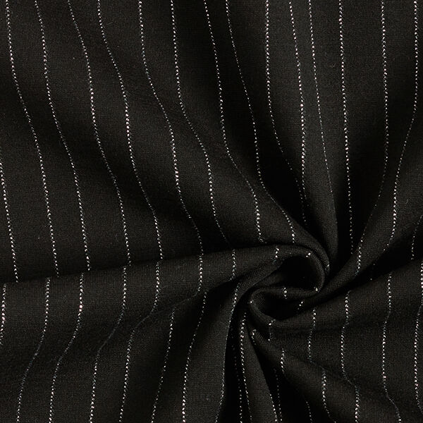 pinstripe lurex Romanit jersey – black,  image number 3