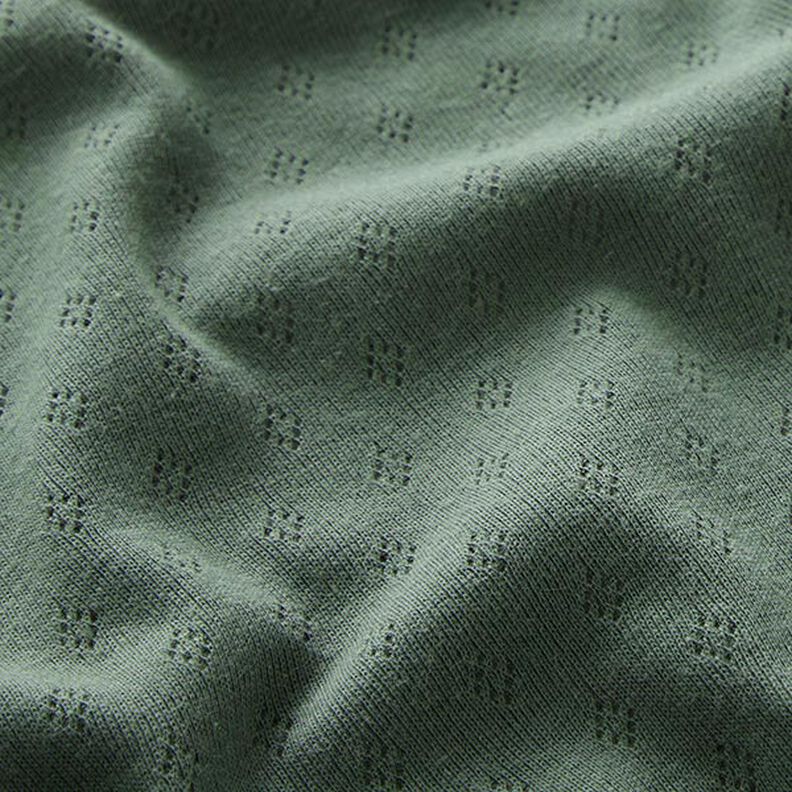 Fine Jersey Knit with Openwork – dark green,  image number 2
