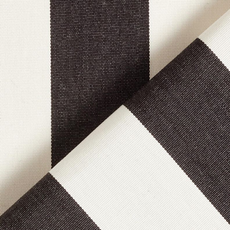 Outdoor Fabric Canvas Block Stripes – black/ivory,  image number 4