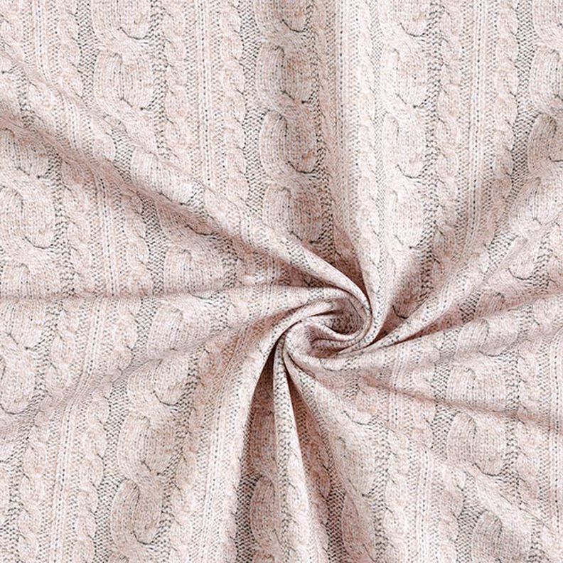 French Terry cable knit print – light beige, image number 3