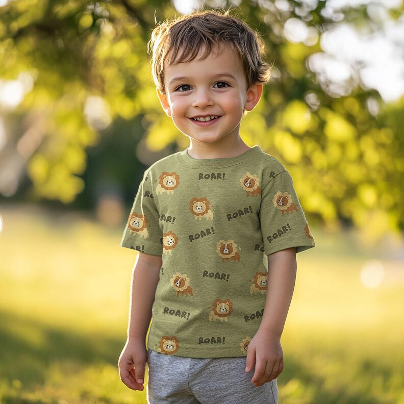 Cotton Jersey Lion | Poppy Fabrics – light beige/fawn,  image number 5