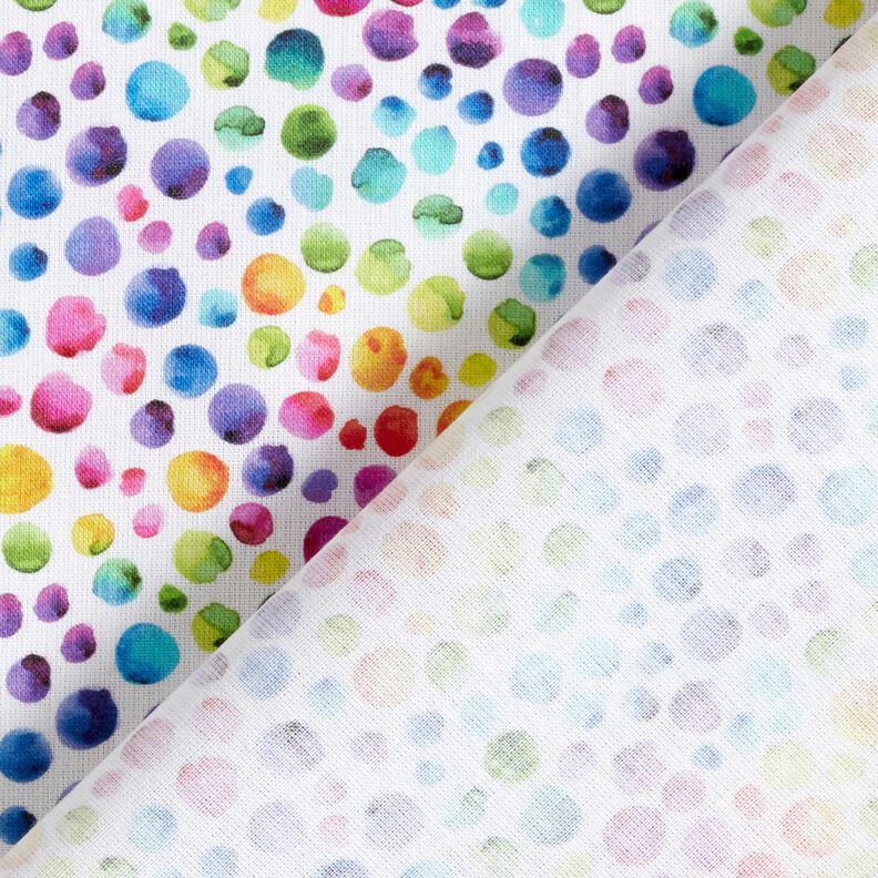 Cotton Poplin Rainbow dots Digital Print – white/colour mix, image number 4