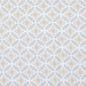 Cotton Poplin floral circles – white/green, 
