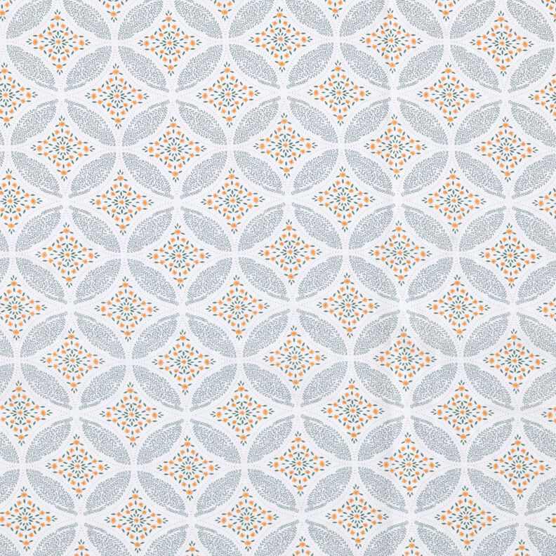 Cotton Poplin floral circles – white/green, image number 1