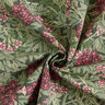 Decor Fabric Half Panama Jasmine blossoms – dark pine/burgundy,  thumbnail number 3