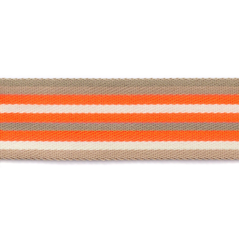 Neon Bag Strap Webbing [ 40 mm ] – neon orange/beige,  image number 3
