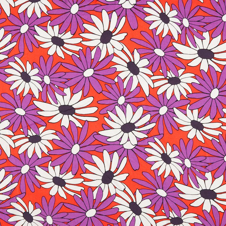 Satin expressive flowers – orange/red lilac,  image number 1