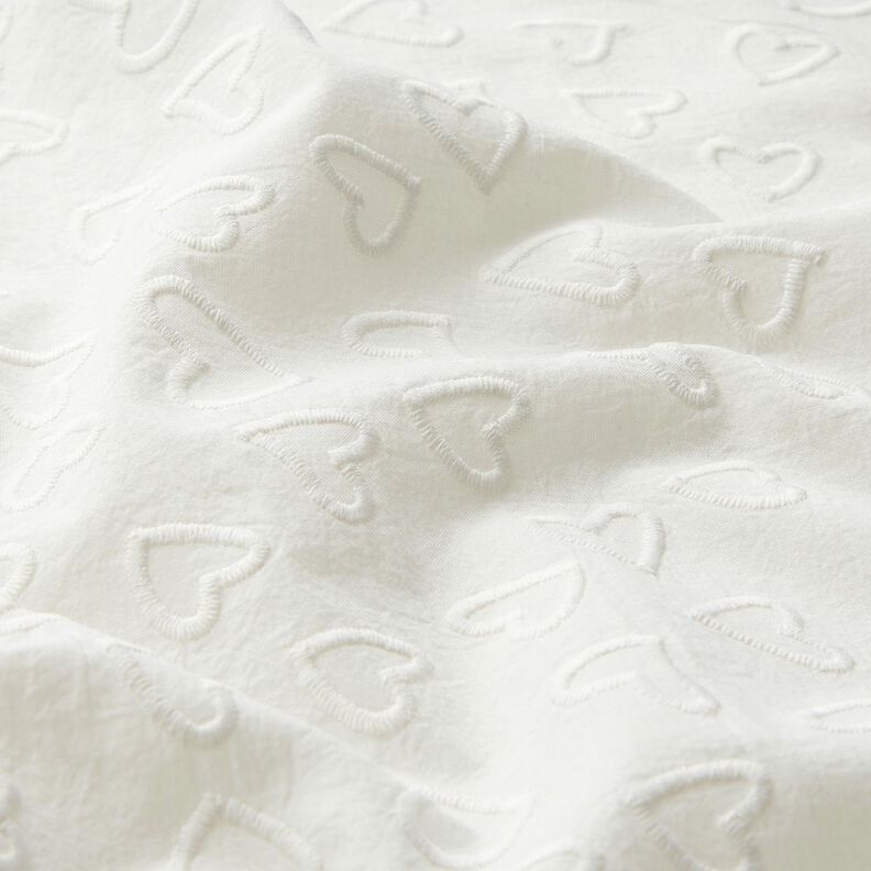 Batiste Embroidered Hearts | Poppy Fabrics – ivory,  image number 2