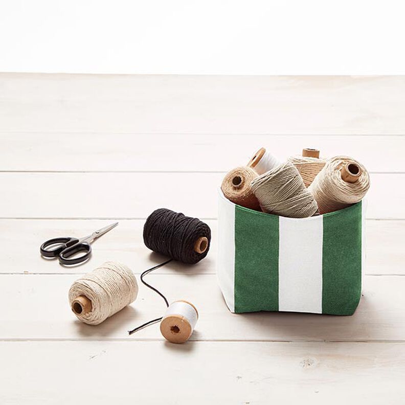 Decor Fabric Canvas Stripes – green/white,  image number 9