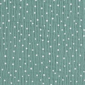 Double Gauze/Muslin Polka Dots – reed/white, 