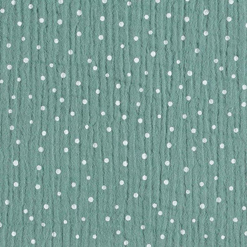 Double Gauze/Muslin Polka Dots – reed/white,  image number 1