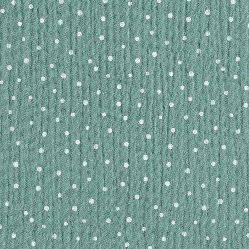 Double Gauze/Muslin Polka Dots – reed/white,  image number 1