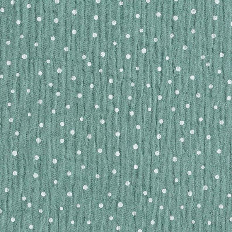 Double Gauze/Muslin Polka Dots – reed/white,  image number 1