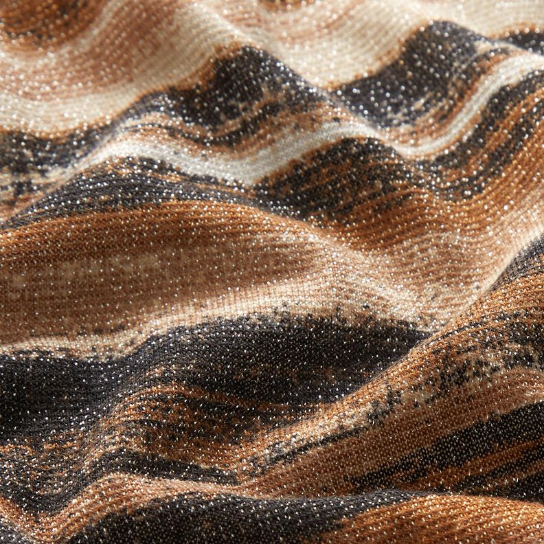 Jersey glitter blurred stripes – brown/black,  image number 3