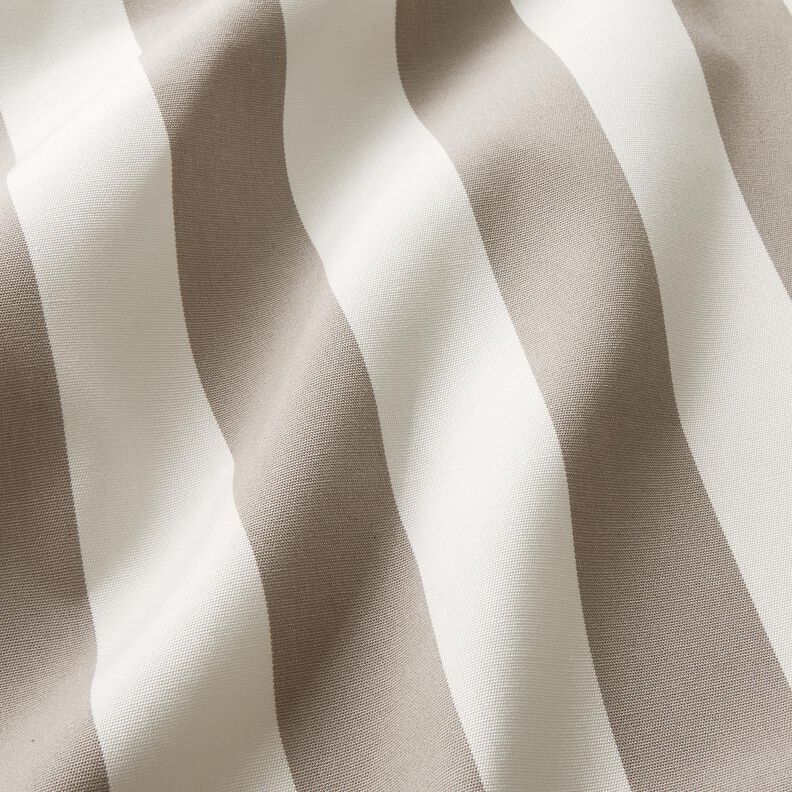 Outdoor Fabric Canvas Block Stripes – silk grey/ivory,  image number 2