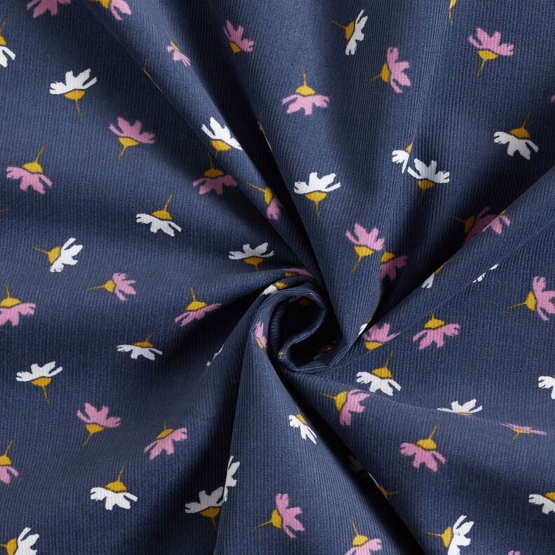 Baby Cord little flowers – navy blue,  image number 3