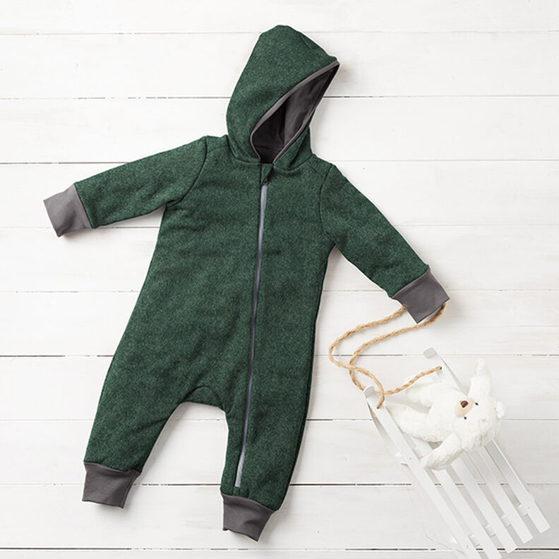 Fulled woollen loden Mottled – dark green,  image number 8
