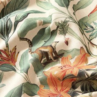 Decor Fabric Half Panama jungle Parrot – natural/green, 