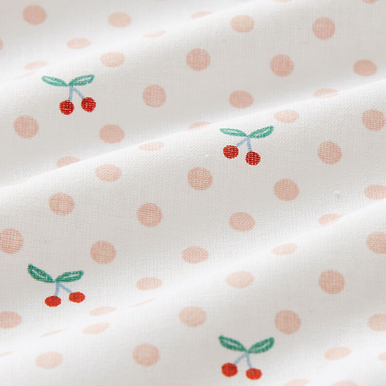Poplin Polka Dots and Cherries – white/rosé,  image number 2