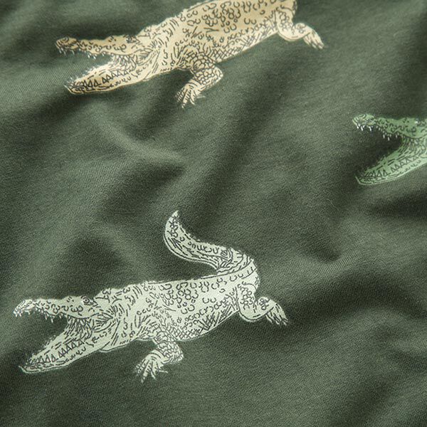 Cotton Jersey Crocodiles – dark pine,  image number 2