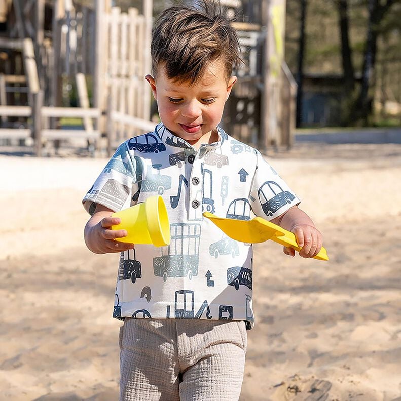 French Terry Scribble vehicles &ndash; white/blue,  image number 5