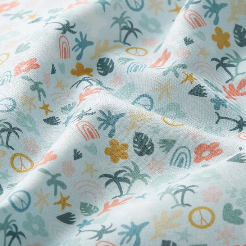 Organic Cotton Poplin palm world – baby blue/pale mint,  image number 2