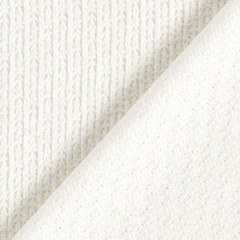Chenille Knit Jacquard Glitter – ivory/metallic silver,  image number 3