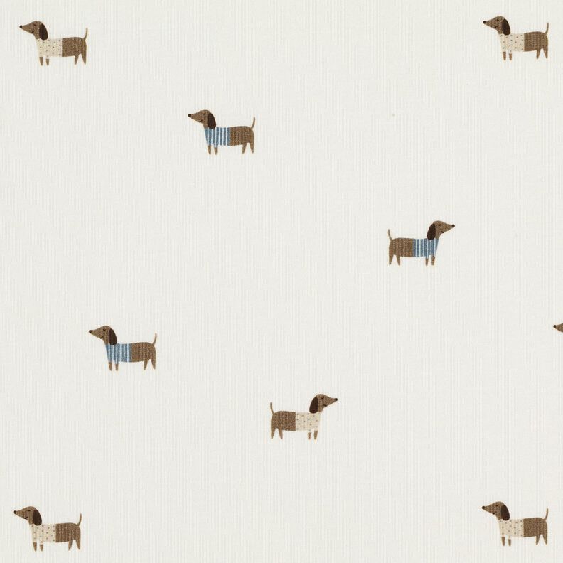 Cotton Jersey happy dachshunds – ivory,  image number 1