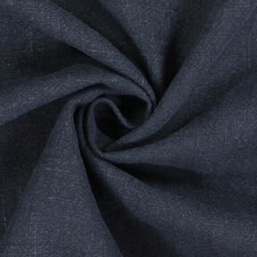 Linen fabric ramie mix stonewashed, heavy quality – midnight blue, 