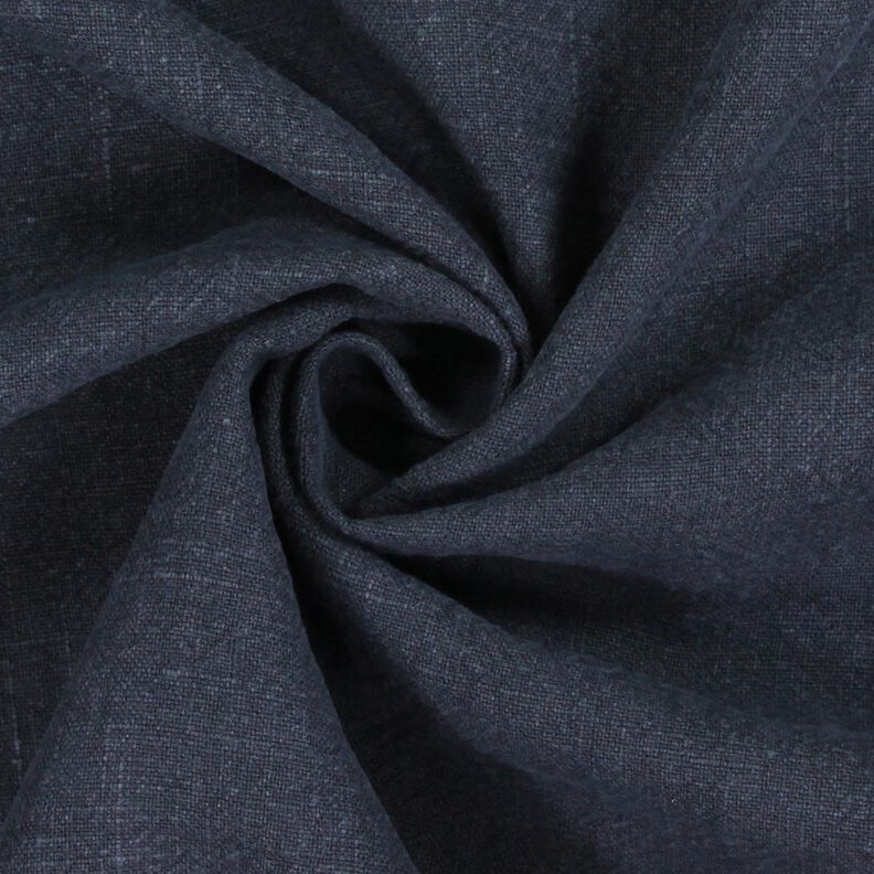 Linen fabric ramie mix stonewashed, heavy quality – midnight blue,  image number 2
