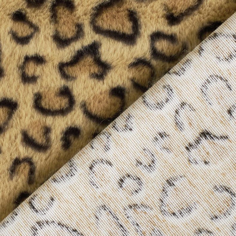 Super soft faux fur leopard print – antique gold/black, image number 4