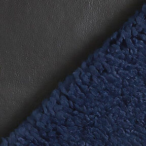 Seconds Plain Imitation Leather with Faux Fur Reverse – black/navy blue, 