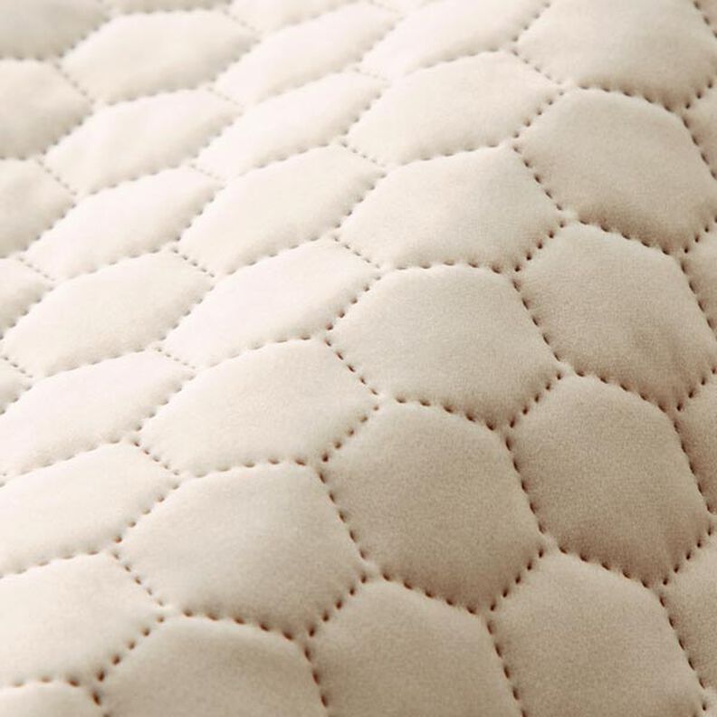 Upholstery Fabric Velvet Honeycomb Quilt – sand,  image number 2