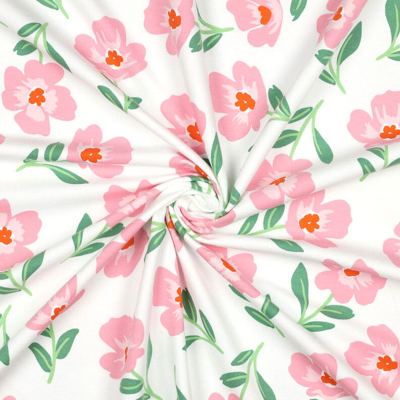 Brushed Sweatshirt Fabric Flowers | by Poppy – ivory/pink,  image number 3