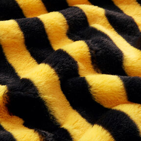 Faux fur, bee stripes – black/yellow, 