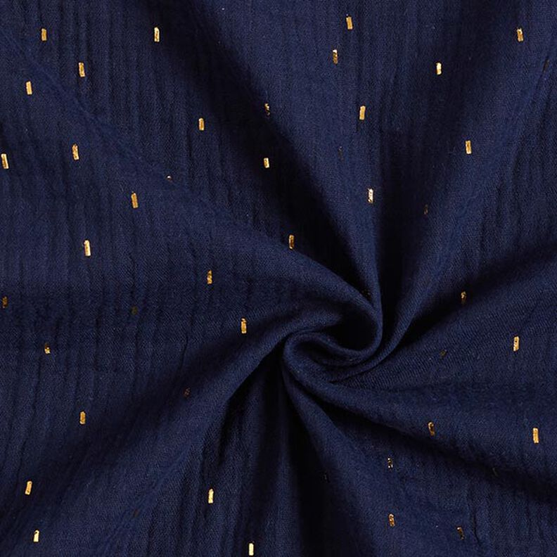 Muslin Foil Print Rectangle | by Poppy – navy blue,  image number 3