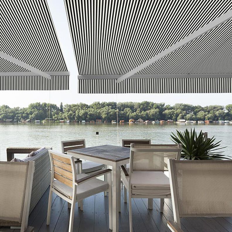 Outdoor Fabric Acrisol Egeo – white/black,  image number 5