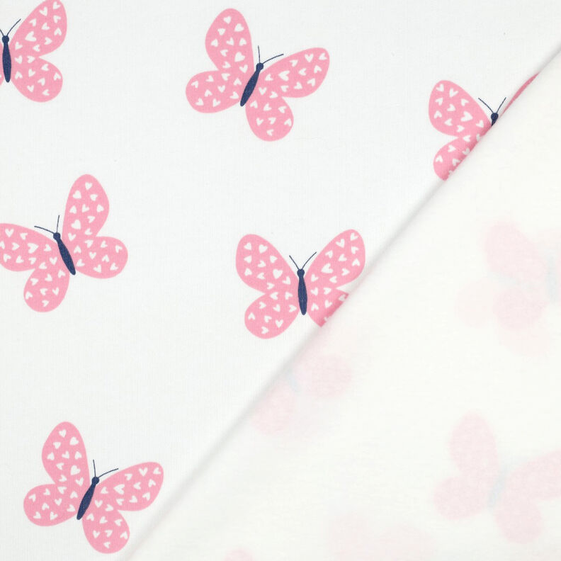 Brushed Sweatshirt Fabric Big Butterflies | Poppy Fabrics – ivory/pink,  image number 4