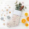 Decor Fabric Half Panama Festive Stars – beige/dark red,  thumbnail number 7