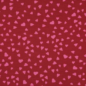 French Terry hearts | Poppy Fabrics – dark red/pink, 