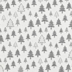 Decor Fabric Jacquard glittering fir trees – anthracite/silver, 