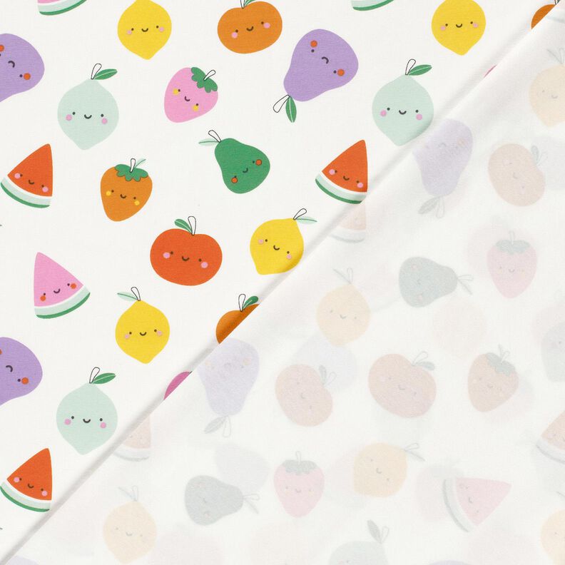Cotton Jersey happy fruit – offwhite/peach orange,  image number 4
