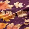 French terry Border Fabric maple leaves | Glitzerpüppi – merlot/antique gold,  thumbnail number 6