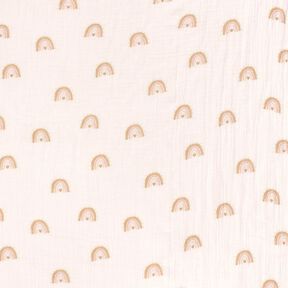 Double Gauze/Muslin Watercolor rainbows Digital Print – ivory, 