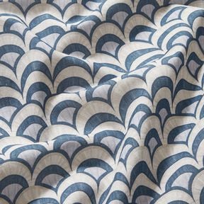 Cotton Poplin elegant arches – blue grey/light taupe, 