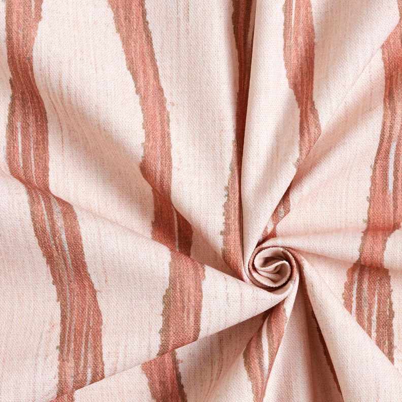 Decor Fabric Half Panama wavy stripes – red/rosé, image number 3