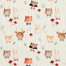 Double Gauze/Muslin Woodland animal heads Digital Print – offwhite,  thumbnail number 1