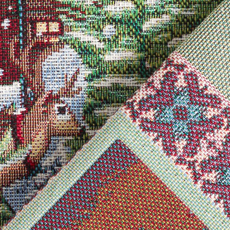 Panel Tapestry Fabric Christmas visit – carmine, image number 4